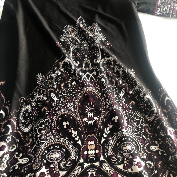 🖤 Lori M Collection Black Paisley Print Dress | Size M | Made in Canada - Picture 3 of 13